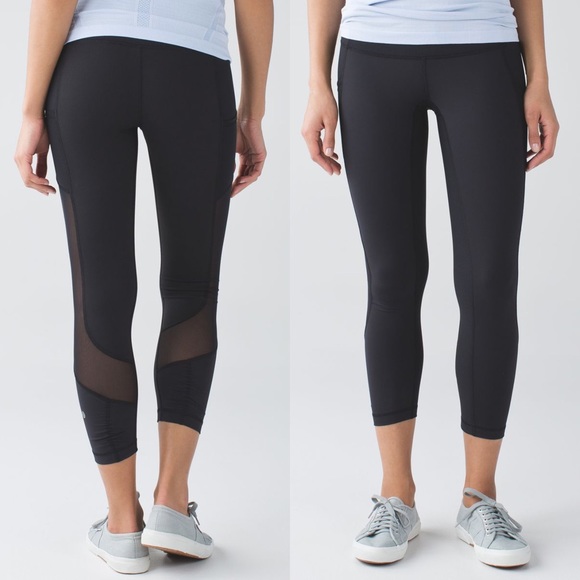 RARE Lululemon Seek The Heat Crop Sz 8 In Black - Picture 2 of 8